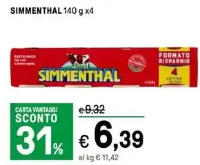 Iper La Grande SIMMENTHAL 140 g x4 offerta