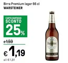 Iper La Grande Birra Premium lager 66 cl WARSTEINER offerta