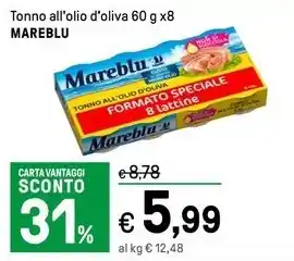 Iper La Grande Tonno all'olio d'oliva 60 g x8 MAREBLU offerta