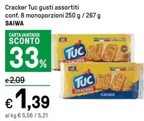 Iper La Grande Cracker Tuc gusti assortiti conf. 8 monoporzioni 250 g / 267 g SAIWA offerta