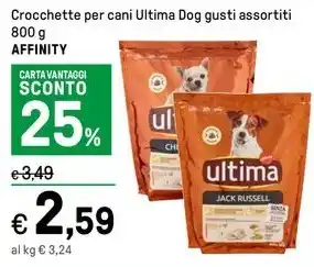 Iper La Grande Crocchette per cani Ultima Dog gusti assortiti 800 g AFFINITY offerta