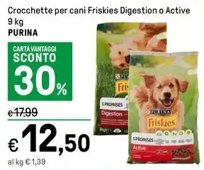 Iper La Grande Crocchette per cani Friskies Digestion o Active 9 kg PURINA offerta