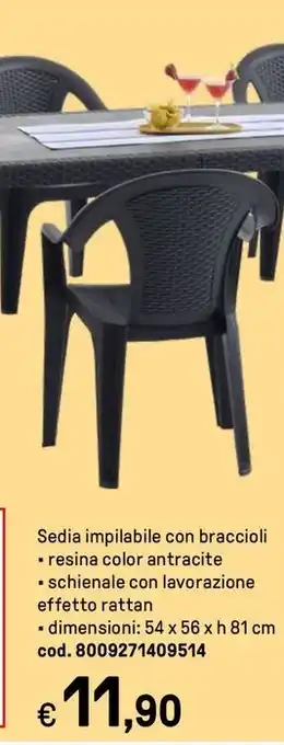 Iper La Grande Sedia impilabile con braccioli offerta