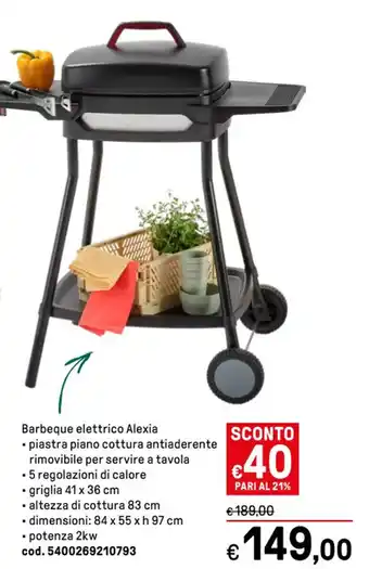 Iper La Grande Barbeque elettrico Alexia offerta