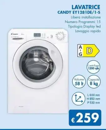 MD Discount LAVATRICE CANDY EY1281DE/1-S offerta