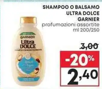 Pam SHAMPOO O BALSAMO ULTRA DOLCE GARNIER offerta