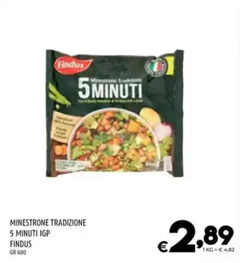 Il Centesimo MINESTRONE TRADIZIONE 5 MINUTI IGP FINDUS GR 600 offerta