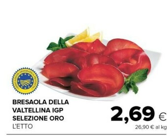 Tigre Bresaola della valtellina igp selezione oro offerta