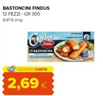 Tigre 12 bastoncini con 100% filetti di merluzzo 300 g(ml) offerta