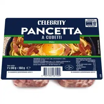 Qui Discount PANCETTA A CUBETTI CELEBRITY DOLCE/AFFUMICATA 80 GR X 2 offerta