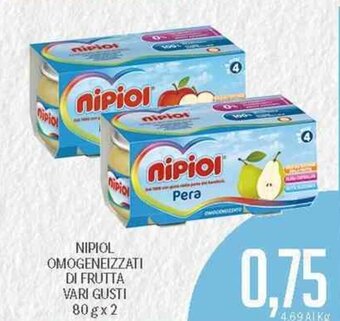 Supermercati Piccolo Nipiol Omogeneizzati Di Frutta Vari Gusti 80 g x 2 offerta
