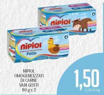 Supermercati Piccolo Nipiol Omogeneizzati Di Carne Vari Gusti 80 g x 2 offerta