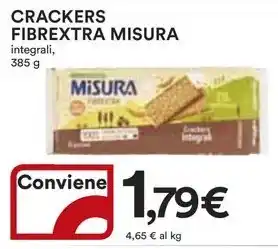 Ipercoop CRACKERS FIBREXTRA MISURA integrali, 385 g offerta