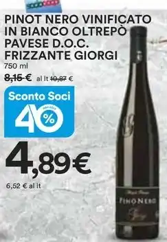 PINOT NERO VINIFICATO IN BIANCO OLTREPÒ PAVESE D.O.C. FRIZZANTE GIORGI 750 ml