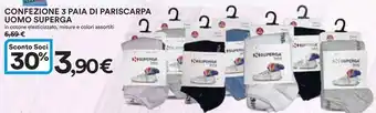 Ipercoop CONFEZIONE 3 PAIA DI PARISCARPA UOMO SUPERGA in cotone elasticizzato, misure e colori assortiti offerta