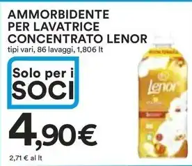 Ipercoop AMMORBIDENTE PER LAVATRICE CONCENTRATO LENOR tipi vari, 86 lavaggi, 1,806 It offerta