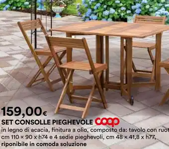 Ipercoop SET CONSOLLE PIEGHEVOLE Coop offerta