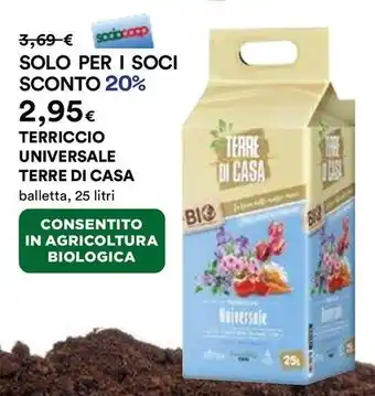 Ipercoop TERRICCIO UNIVERSALE TERRE DI CASA balletta, 25 litri offerta