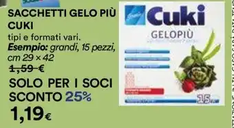 Ipercoop SACCHETTI GELO PIÙ CUKI offerta