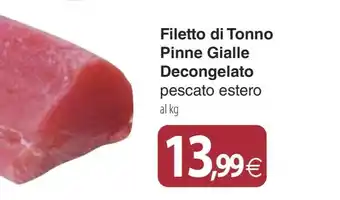 Docks Cash&Carry Filetto di Tonno Pinne Gialle Decongelato pescato estero offerta
