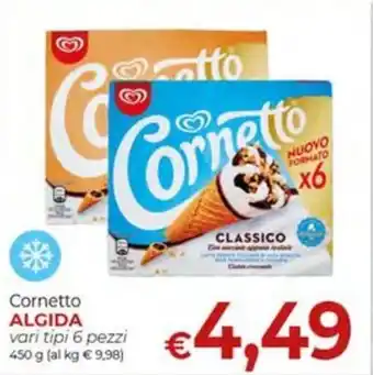 Cornetto ALGIDA vari tipi 6 pezzi 450 g