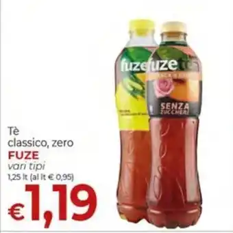 Tè classico, zero FUZE vari tipi 1,25 lt
