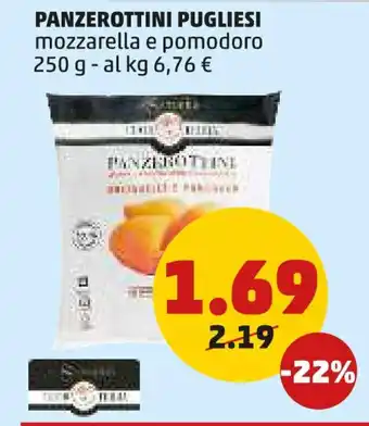 PENNY PANZEROTTINI PUGLIESI mozzarella e pomodoro 250 g offerta