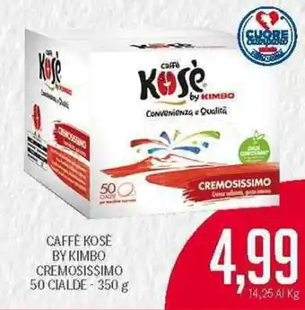 Supermercati Piccolo Caffè Kosè By Kimbo Cremosissimo 50 Cialde - 350 g offerta