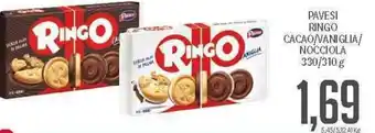 Supermercati Piccolo Pavesi Ringo Cacao/Vaniglia/Nocciola 330/310 g offerta