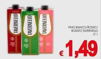 PrestoFresco VINO BIANCO/ROSSO/ ROSATO TAVERNELLO LT 1 offerta