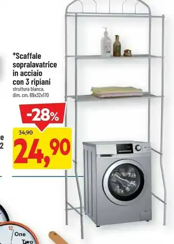DPiù Scaffale sopralavatrice in acciaio con 3 ripiani offerta