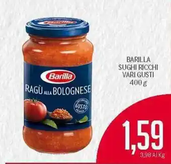 Supermercati Piccolo Barilla Sughi Ricchi Vari Gusti 400 g offerta