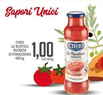 Supermercati Piccolo Cirio La Rustica Passata Di Pomodoro 680 g offerta