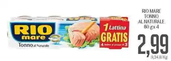 Supermercati Piccolo Rio Mare Tonno All Naturale 80 g x 4 offerta
