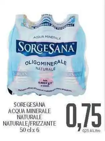 Supermercati Piccolo Soregesana Acqua Minerale Naturale Naturale/Frizzante 50 cl x 6 offerta
