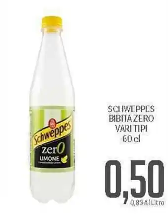 Supermercati Piccolo Schweppes Bibita Zero Vari Tipi 60 cl offerta