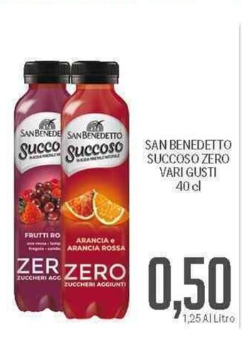 Supermercati Piccolo San Benedetto Succoso Zero Vari Gusti 40 cl offerta