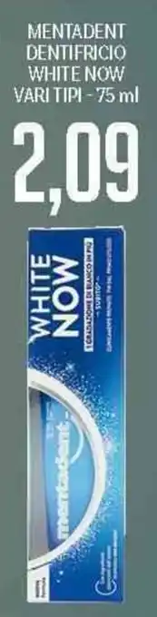 Supermercati Piccolo Mentadent Dentifricio White Now Vari Tipi 75 ml offerta