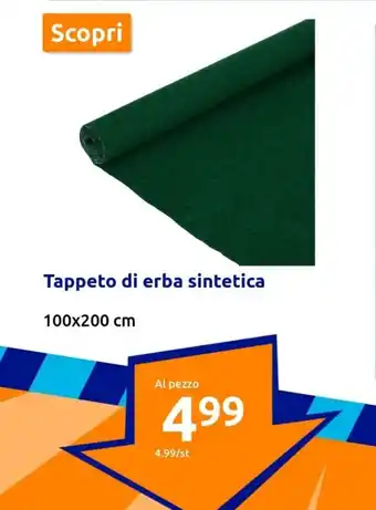 Tappeto di erba sintetica 100x200 cm