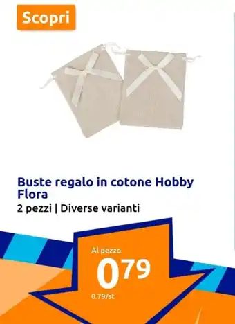 Action Buste regalo in cotone Hobby Flora 2 pezzi | Diverse varianti offerta