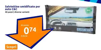Action Salviettine umidificate per auto C&C 40 pezzi | diverse varianti offerta