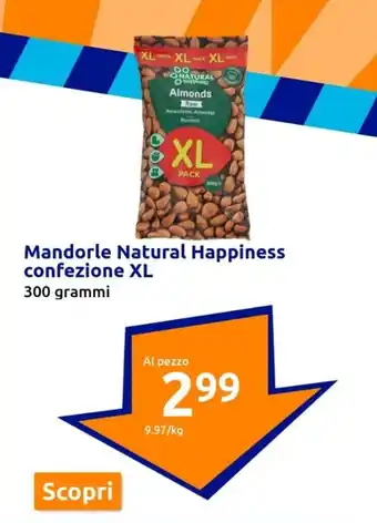 Action Mandorle Natural Happiness confezione XL 300 grammi offerta