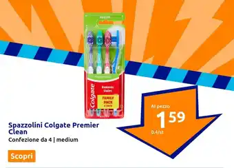 Action Spazzolini Colgate Premier Clean Confezione da 4 | medium offerta