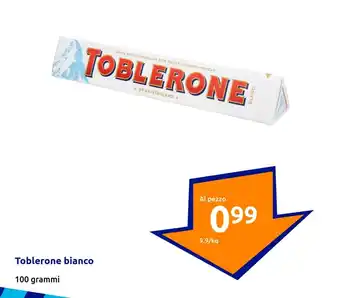 Action Toblerone bianco 100 grammi offerta