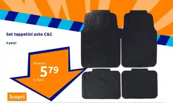 Action Set tappetini auto C&C 4 pezzi offerta
