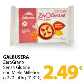 Supermercati Dok GALBUSERA ZeroGrano Senza Glutine con Miele Millefiori g.220 offerta