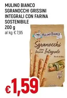 Famila Superstore MULINO BIANCO SGRANOCCHI GRISSINI INTEGRALI CON FARINA SOSTENIBILE 200 g offerta