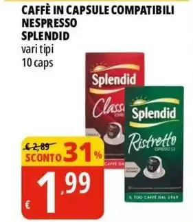 Tigros CAFFÈ IN CAPSULE COMPATIBILI NESPRESSO SPLENDID vari tipi 10 caps offerta