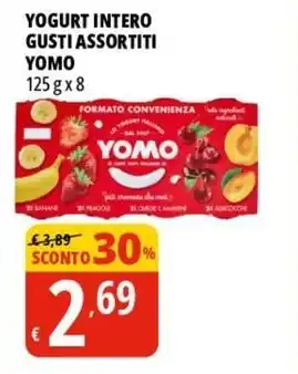 Tigros YOGURT INTERO GUSTI ASSORTITI YOMO 125 gx8 offerta