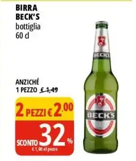 Tigros BIRRA BECK'S bottiglia 60 cl offerta